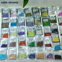 Starsgem Zircone cubique qualité VVS, pierres précieuses en vrac, taille brillant, tailles 0.8-2.9mm, couleurs blanc brillant/rose/violet, effet de couleur