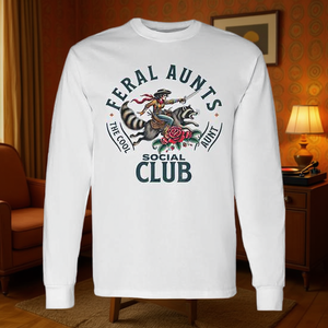 Camiseta de manga larga Feral Aunts Social Club, regalo genial para tía, diseño retro - Product Image 3