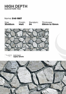 Azulejos de Porcelana para Paredes Exteriores de 300x600 mm, Diseño Exterior - Product Image 4