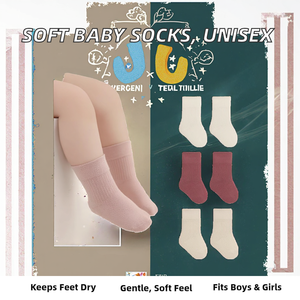 Chaussettes pour bébé, fines, tricotées, respirantes, mi-hautes, printemps automne, nouveau-né, sans couture, enfants, garçons, filles, couleur unie, bouche lâche - Product Image 2