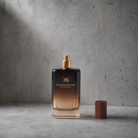 Flacon de parfum de luxe bleu dégradé à col cranté 25ml 50ml 100ml, base lourde, vide, rechargeable, vaporisateur de brume parfumée en verre