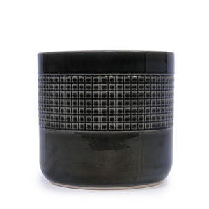 Juego de 3 Macetas Modernas de Cerámica Negra MDJ, Redondas, Brillantes, para Interiores y Exteriores, Decoración del Hogar, Estilo Minimalista - Product Image 6