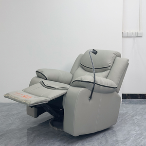 <span class=keywords><strong>Poltrona</strong></span> Reclinabile Elettrica di Lusso Moderna in Vera Pelle con Funzione Massaggio per Soggiorno e Home Cinema - Product Image 4