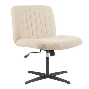 Hot Selling Luxury Elegant Beige White Large Seat Cross Legged Adjustable Height Makeup Vanity Office Desk Chair At Home