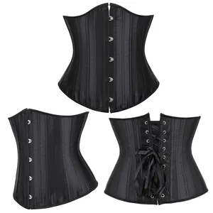 Women's Waist Training Corsets Underbust Heavy Duty 24 Steel Boned Hourglass  Silhouette Body Shaper 