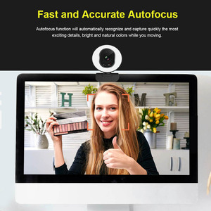 <span class=keywords><strong>Webcam</strong></span> HD rotative haute définition 1080P 720P <span class=keywords><strong>Webcam</strong></span> avec anneau lumineux micro omnidirectionnel pour PC portable - Product Image 4