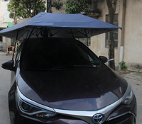 Parasol pliable automatique en alliage d'aluminium, pare-soleil, anti-poussière, auvent en bâche