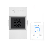 SONOFF TH16 THR316D EWeLink WiFi Timer Suhu & Kelembapan Termostat Pintar Kontrol Suara Perlindungan Beban Berlebih Bahan ABS
