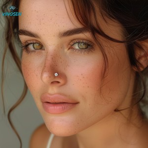 Piercing per <span class=keywords><strong>Naso</strong></span> con Diamante Moissanite VVS, <span class=keywords><strong>Argento</strong></span> Sterling 925 Placcato Oro 18K, Gioielli Hip Hop, Anello Iced per Uomo e Donna - Product Image 5