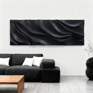 Pittura personalizzata legno parete <span class=keywords><strong>arte</strong></span> appesa parete nera <span class=keywords><strong>arte</strong></span> casa Deco di lusso moderno stile semplice strutturato 3D in legno decorazione da parete - Product Image 2