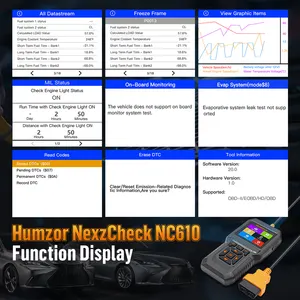Humzor Nc610 2in1 OBD2 Code Reader Scanner Hệ Thống Đầy Đủ Xe Chẩn Đoán Scanner Hỗ Trợ Tự Động Công Cụ Chẩn Đoán Cho Xe Hơi Và Xe Tải
