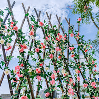 Guirlande de fleurs artificielles roses et blanches avec feuilles vertes pour arche de mariage, décoration de toile de fond de cérémonie, vente en gros