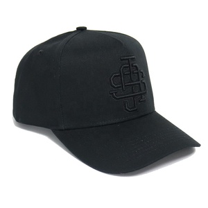 Gorras de béisbol con marco A, colores negros, efecto de conexión y logotipo bordado 3D personalizado, gorras de béisbol de 5 paneles al por mayor - Product Image 3
