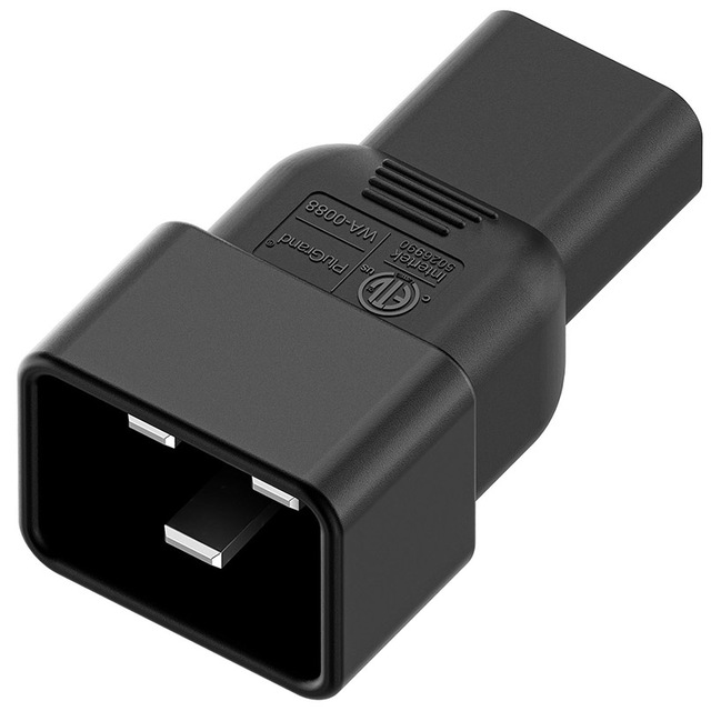 ETL Verified Adapters, C20 to C13 Power Adapter, C13 to C20 Plug Adapter, PluGrand WA-0088 15A 125V AC Adapter  for UPS/PDU Etc.