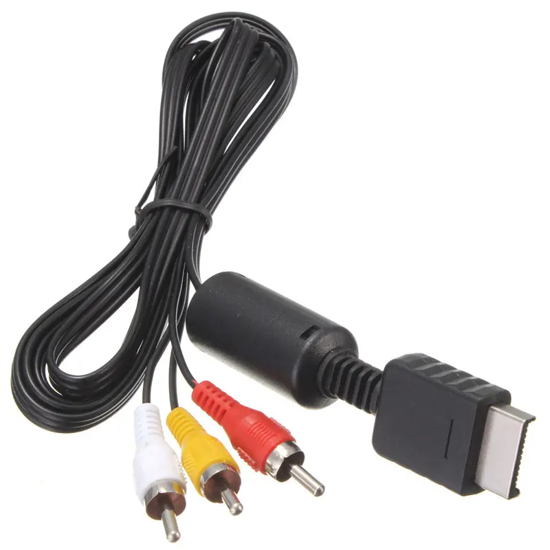 Wholesale Audio Video AV Cable Cord Wire to 3 RCA TV Lead for Sony for Playstation2/PS2 AV Cable 1.8M