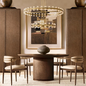 Sedia da Pranzo RH ARNO in Tessuto, Struttura in Legno Chiaro con Dettagli Dorati, Stile Scandinavo Moderno, Seduta Imbottita Confortevole - Product Image 4