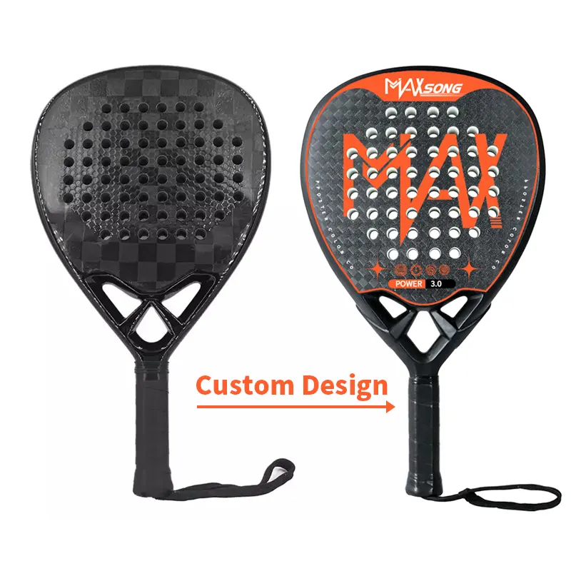 3K Carbon Kleur En Logo Custom Professionele Koolstofvezel Paddle/Paddel Tennis Paddle Racket