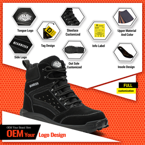 Chaussures de sécurité montantes pour hommes avec embout en acier pour chantier, anti-perforation, anti-écrasement, antidérapantes - Product Image 5