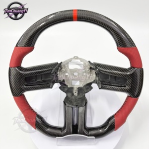 Volante de Coche de Fibra de Carbono y Cuero Perforado en Oferta para GT500 2009-2014 2010-2014 - Product Image 1