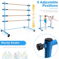 Barre de danse extensible réglable en hauteur en bois Portable Double barre de ballet autoportante pour équipement de barre de danse à domicile