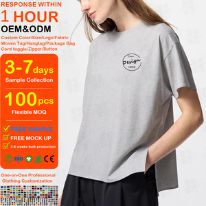 <span class=keywords><strong>Camiseta</strong></span> colorida personalizada con abertura lateral para <span class=keywords><strong>mujer</strong></span>, <span class=keywords><strong>Camiseta</strong></span> holgada de manga corta con cuello redondo y dobladillo dividido, <span class=keywords><strong>camiseta</strong></span> informal multicolor de gran tamaño - Product Image 1