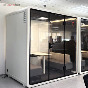 غرفة مؤتمرات ممتازة عالية الظهر قماش منجد وحدات مقهى كشك صامت مكتب عازل للصوت مع مقعد أريكة - Product Image 4