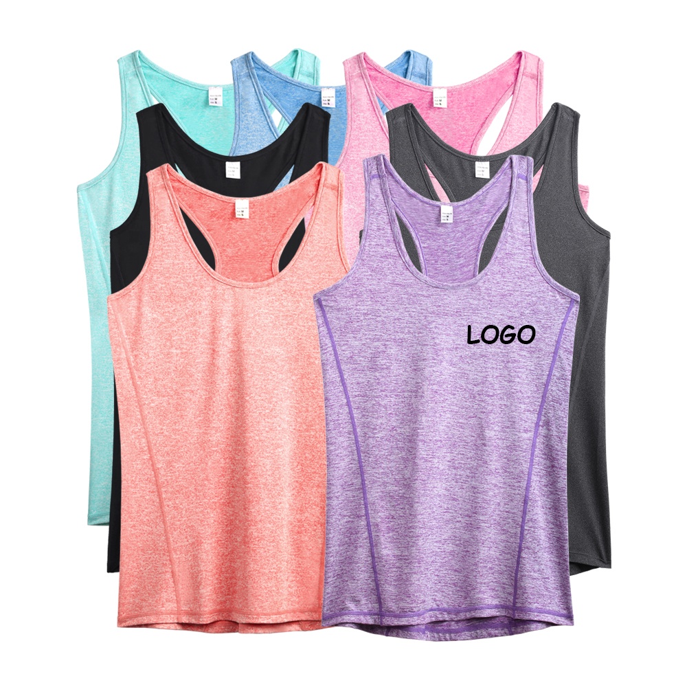 Oem Sportswear Summer Fashion Racer Back Polyester Spandex Custom Logo Fit Activewear Workout Yoga Tank Top for Woman