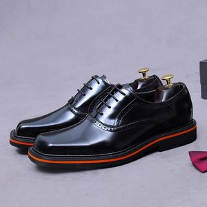 Zapatos de Vestir de Negocios para Hombre, Diseño Personalizado de Lujo 2026, Suela Gruesa, Punta Redonda, Cuero Genuino, con Cordones, Ligeros, Transpirables, Antideslizantes - Product Image 5