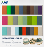 Cuir PU microfibre gaufré respirant et résistant à l'hydrolyse de 1,4 mm en matière d'imitation, idéal pour les baskets et chaussures
