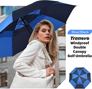 Parapluie de golf extérieur coupe-vent 2 couches avec poignée en plastique, impression de logo, parapluie fantaisie personnalisé du fabricant - Product Image 5