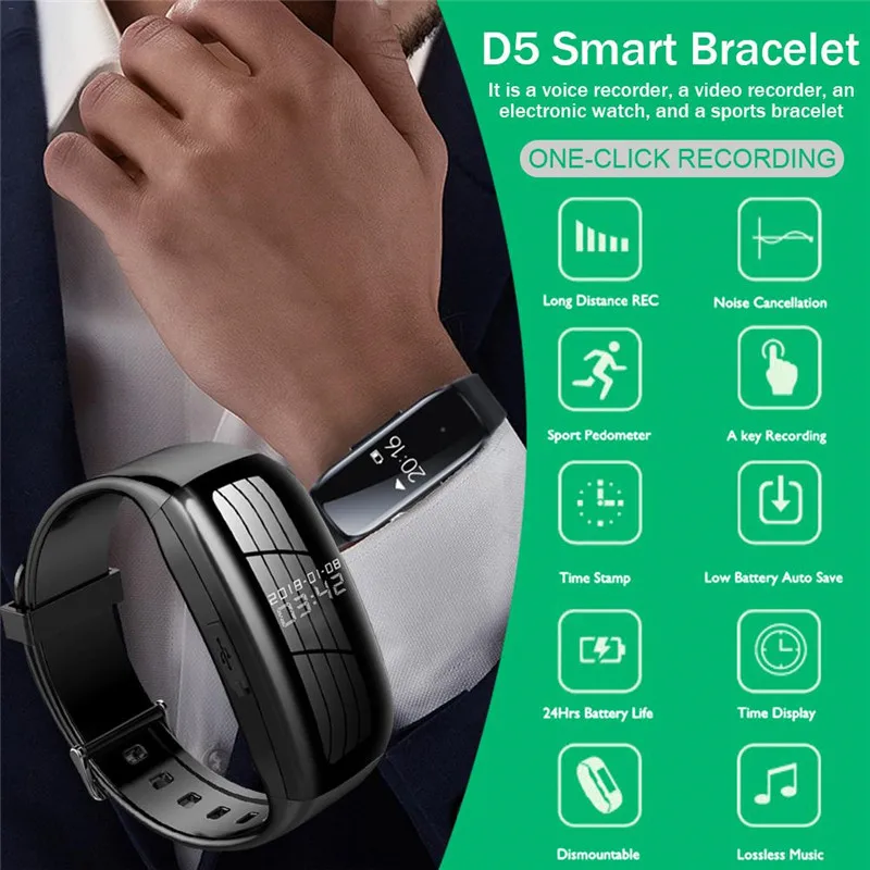 2020 NEW Smart Bracelet Wristband HD 1080P Camera lens Watch Sport Camera Smart Watch Voice Recorder