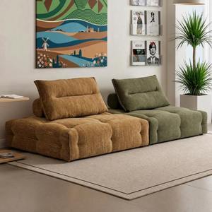 Canapé modulaire moderne convertible en lit, sectionnel, en tissu velours, avec rembourrage en mousse, pour hôtels, villas et salons - Product Image 3