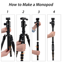 Trépied pour appareil photo en fibre de carbone Zomei Z669C |   Monopode 2-en-1 |   Trépied de voyage compact pour la photographie en extérieur