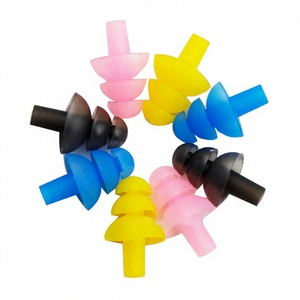 Juego de tapones para los oídos con clip para la nariz, a prueba de polvo, impermeable, insonorizado, material de silicona suave, universal para deportes de natación y vadeo - Product Image 1