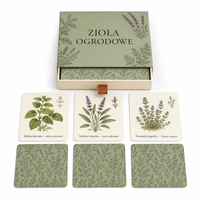 Cartes d'apprentissage botanique sur les herbes de jardin polonaises personnalisées, boîte à tiroir rigide, bilingue latin, écologique, durable, portable, en papier pour toute la famille