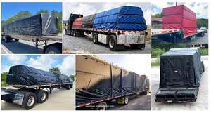 Bâche robuste en vinyle noir 18 oz pour remorque, benne de camion à benne basculante et plateau de camion à plateau plat, 6' x 6' x 6' - Product Image 4