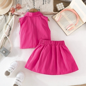 Conjuntos <span class=keywords><strong>de</strong></span> <span class=keywords><strong>Ropa</strong></span> para Niñas Estilo Europeo y Americano, Verano 2026, Venta <span class=keywords><strong>al</strong></span> <span class=keywords><strong>Por</strong></span> <span class=keywords><strong>Mayor</strong></span>, Top <span class=keywords><strong>de</strong></span> Mezclilla sin Mangas, Falda Plisada, Conjunto <span class=keywords><strong>de</strong></span> Dos Piezas - Product Image 2
