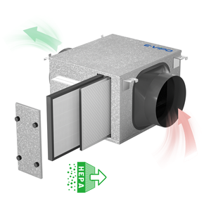 E-VIPO One Way Flow Positive Input PIV <span class=keywords><strong>Air</strong></span> Ventilation Fan Wall Mounted Inline Extract Fan Conduit HEPA Box <span class=keywords><strong>Air</strong></span> Extract Fan - Product Image 1
