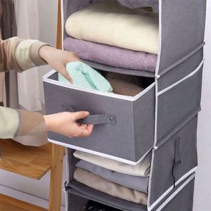 Organizador de Armario Colgante con 6 Estantes Plegables de Tela No Tejida, Ahorra Espacio, Fácil de Usar, para Suéteres, Ropa, Bolsos y Zapatos - Product Image 5
