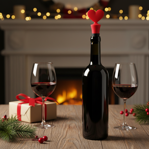 Tappo in Silicone a forma di cuore in acciaio inossidabile in metallo formato personalizzato accessori per vino natale scatola di tappo decorativo per bottiglia 192 - Product Image 3