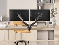 Support de bureau double écran pour moniteur d'ordinateur réglable avec bras entièrement ajustable – Offre Spéciale