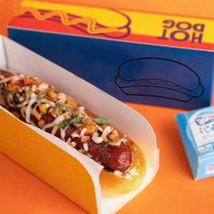 Özel boyut uzun <span class=keywords><strong>Hot</strong></span> <span class=keywords><strong>Dog</strong></span> mısır köpek sandviç katlanabilir kapaklı kutu gitmek için çekmece ambalaj çıkar - Product Image 4