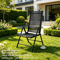 Chaise de jardin pliante en métal confortable, imperméable, écologique, pour salle à manger, loisirs, meubles d'extérieur pour salon, plage, jardin