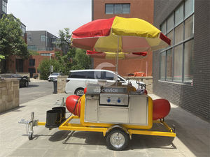 Şemsiye ile yüksek kaliteli sokak burger ve Hot Dog gıda satış arabası mobil Hot Dog sepeti - Product Image 4