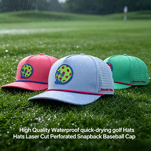 Casquettes de baseball imperméables de haute qualité en gros avec logo en PVC, visière incurvée, chapeau de golf performant, chapeaux personnalisés - Product Image 1