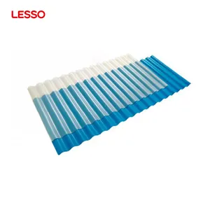 Lesso Tùy chỉnh màu sắc trong suốt ánh sáng màu xanh mờ gạch PVC tấm lợp tấm nhựa cho mái nhà