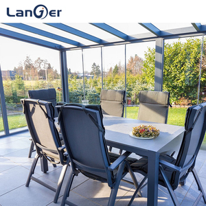 Véranda en aluminium au design moderne avec toit en verre trempé, aménagement tout au long de l'année du jardin de la maison - Product Image 2