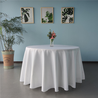 10 pièces de nappes rondes blanches en polyester de 120 pouces pour les fêtes en plein air, les banquets, les mariages et les événements