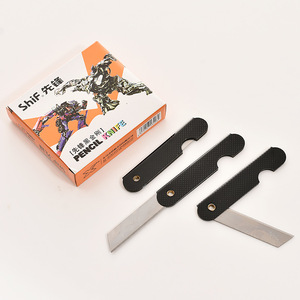 Mini couteau utilitaire noir à lame en acier inoxydable, fonctionnement manuel, pour couper du papier et ouvrir des boîtes, outil de papeterie - Product Image 4