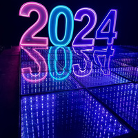 Panel de Espejo Infinito con Efecto Arcoíris 3D, Pista de Baile LED, Personalizable, Control DMX512, IP65, para Bodas y Fiestas